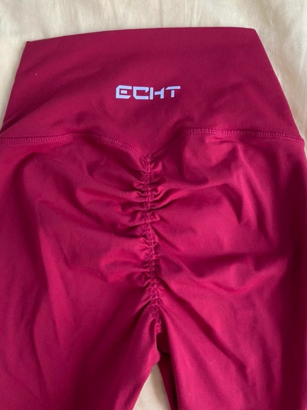 ECHT Ruched High-Waist Leggings - Berry